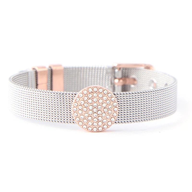 Fashion Jewelry Mesh Charm Bracelet Set with Deluxe Slide Charms and alloy Bracelet& Bangles As Gift