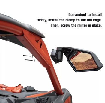 

For Can Am Maverick X3 2017 2018 2019 for Suzuki King Quad 2017 The left / right UTV side mirrors are adjustable.