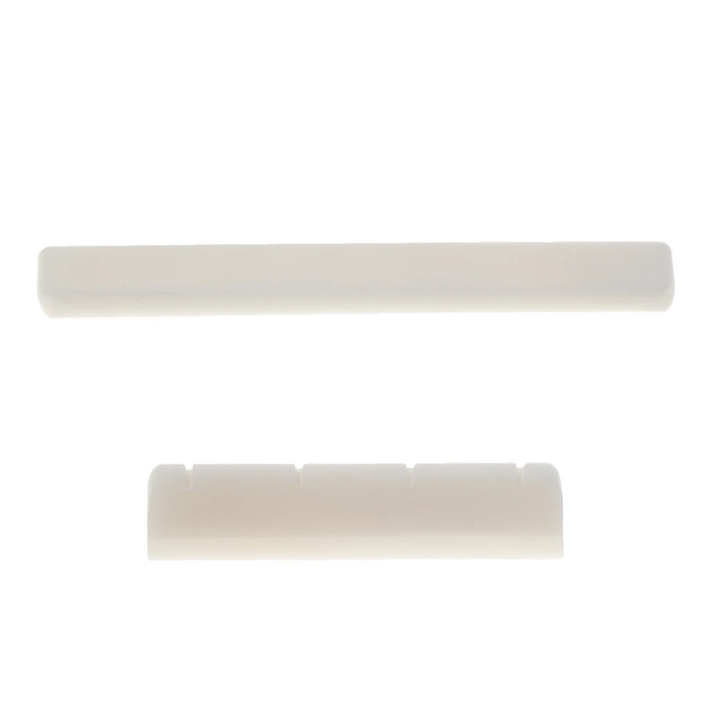 Beige Bone Saddle And Slotted Nut Set for Ukulele Replacement Parts