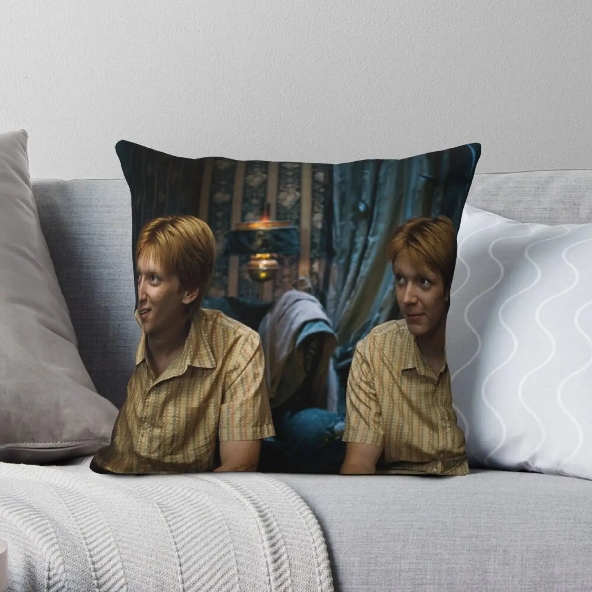 

Квадратная наволочка Fred And George из полиэстера и льна, бархатный узор, украшение на молнии, автомобильная наволочка
