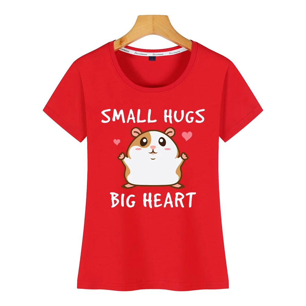 Топы Футболка Для женщин хомяк hug подходит надписи на заказ женская футболка