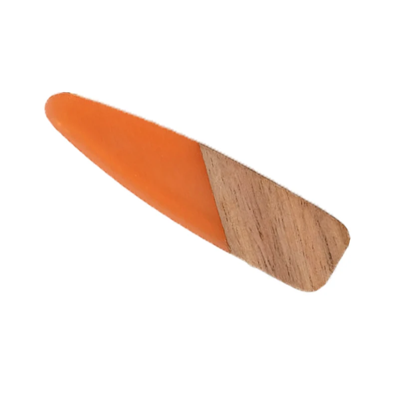 Orange 1 New Fashion Patchwork Geometric Wood Acrylic Hair Clips For Women Girls Hollow Waterdrop Hairpin Barrettes Hair Accessories - Цвет: Orange 1