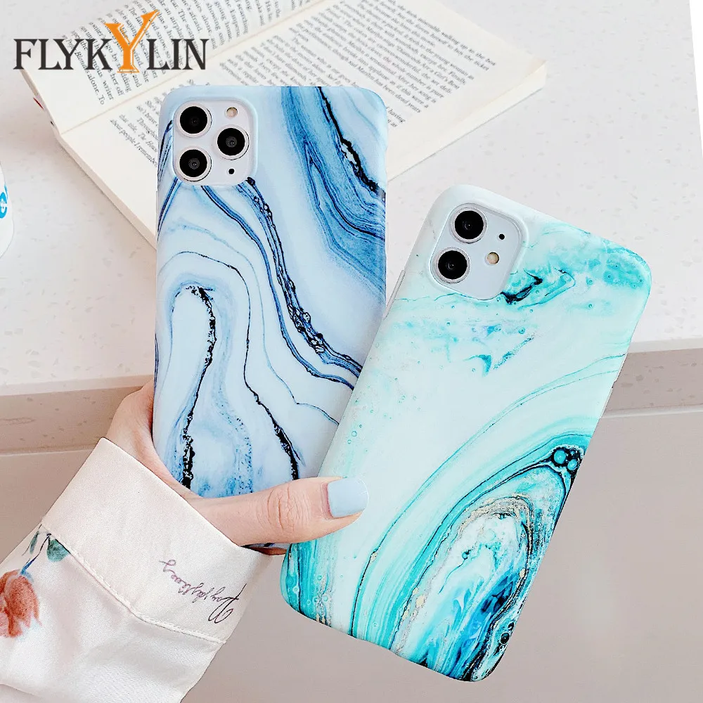FLYKYLIN мраморный чехол для iPhone 11 Pro Max SE 2 задняя крышка Huawei P20 Mate 30 P30 Lite P40 силиконовый