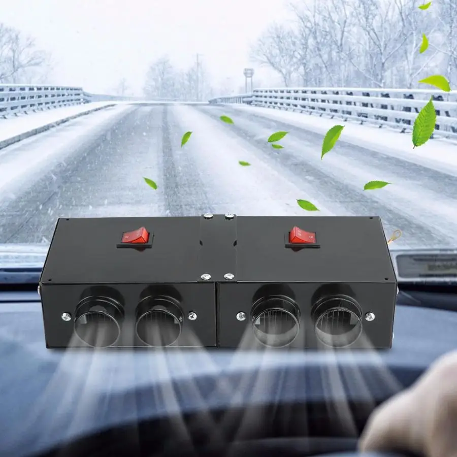 

Car Heating Fan 500W 4 Holes Car Vehicle Heater Defroster for Heating Air Purification Defrosting Car Accessories