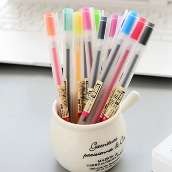 

Color Office 12PCs/Gel Pen And Scrub Pen Case Notes Stationery Set Cute Color Small Fresh Suit Gel Pen 0.5mm Color Handbook Pen