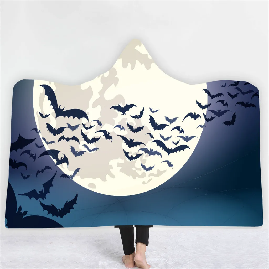 

Halloween Digital Print Hooded Blanket Blanket Cloak Thick Double Layer Decoration of celebrations and events home decor Crafts