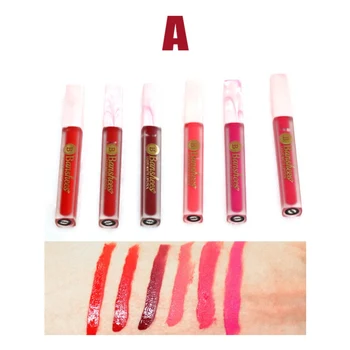 

6 Colors Liquid Lip Gloss Set Matte Makeup Waterproof Red Lip Long Lasting Gloss Mate Black Lip Stick Matte Liquid Glaze E2