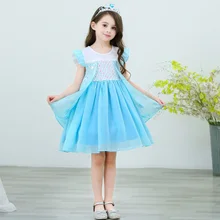 Новое платье на Хэллоуин для девочек, маскарадный костюм принцессы Эльзы, Анны, Эльзы, детская фантазия, новогодняя праздничная одежда для девочек 18 мес.-5 лет