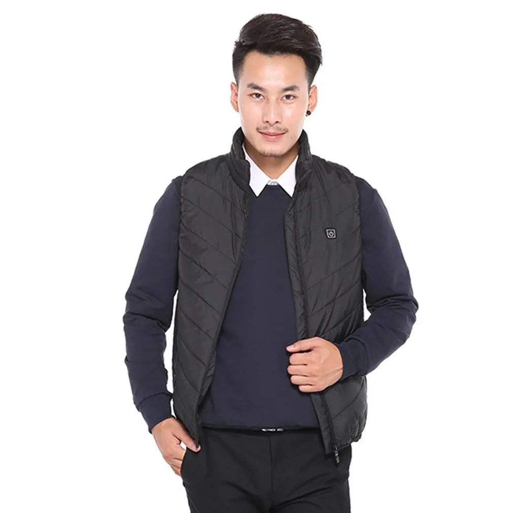 Зимний уличный мужской жилет с электрическим подогревом, USB нагревательный жилет, зимняя Тепловая ткань, перо, кемпинг, туризм, Теплая Охотничья Куртка