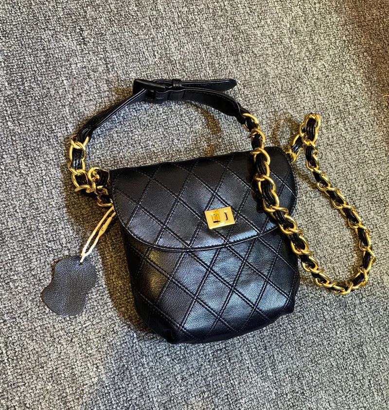 

2020 Soft Sheepskin New Shoulder Bag Women Fashion Thread Diamond Lattice Ladies Hand Bags Chain High Quality Crossbody Bag