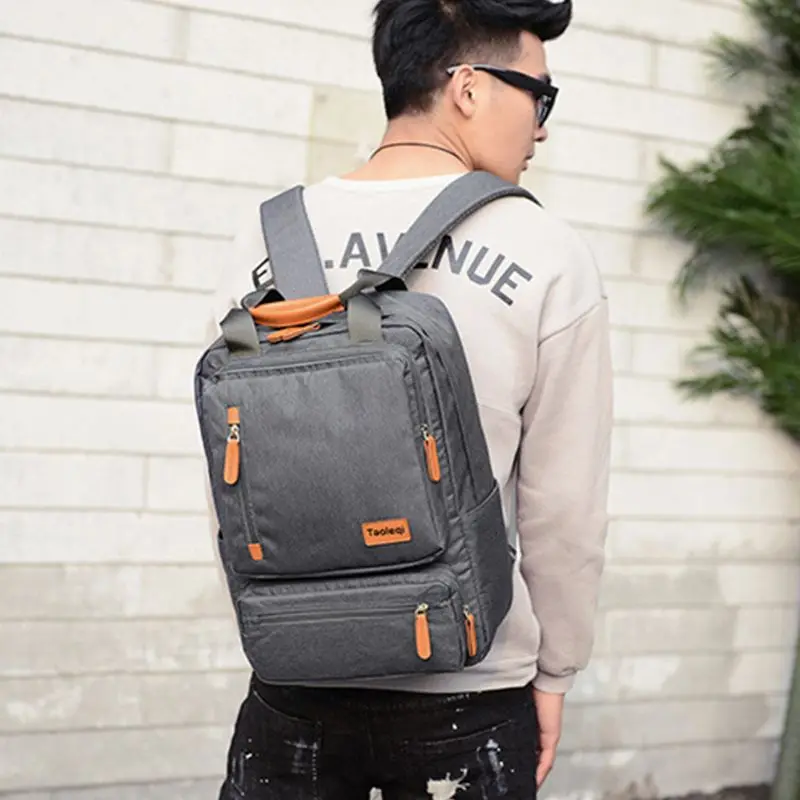 

Men's Canvas Backpack Laptop Bookbag Casual Rucksack Large Capacity Travel Casual Daypack for Teenagers F42A