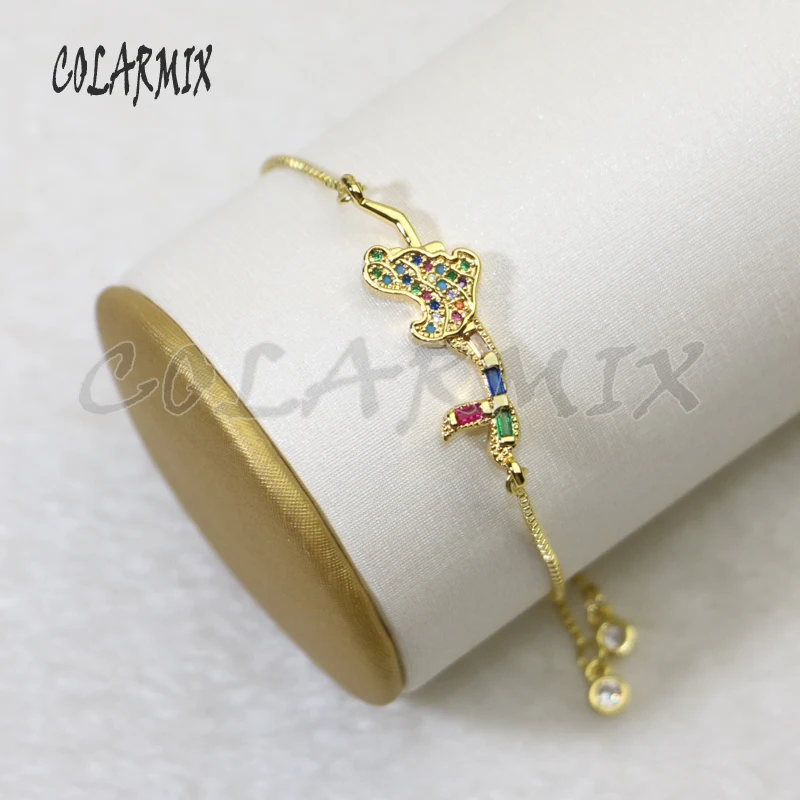 10 шт радужные Кристальные браслеты, циркониевые ювелирные аксессуары, браслеты, аксессуары для женщин, модные ювелирные изделия, Цветочные браслеты 5739