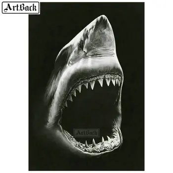 

Diamond painting shark picture diamond art full square or round diamond mosaic landscape diy 5d canvas embroidery