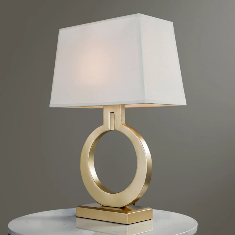^*Best Offers gold table lamp bedside table light reading light fabric shade metal base gold color hotel lighting