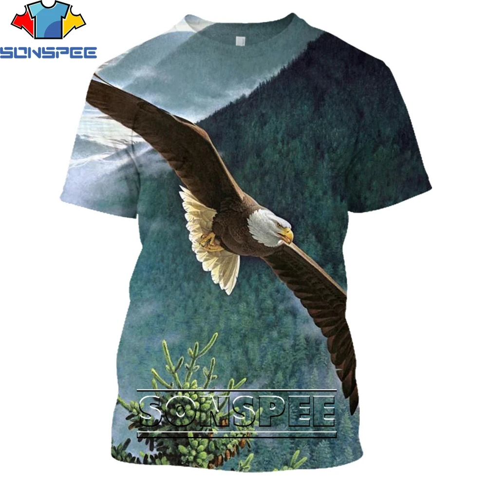 SONSPEE Fashion Streetwear Falcon Clothing Animal Eagle 3D Print T-shirt Summer Casual Men Hawk T Shirts Women Short Sleeve Tops
