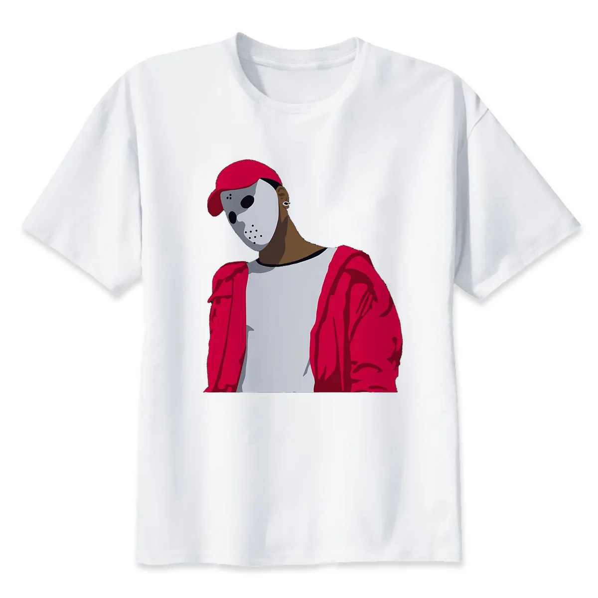 Новое поступление, Мужская футболка в стиле хип-хоп Xxxtentacion, футболки с рэпером, белая футболка, Забавный принт с героями мультфильмов для мужчин и женщин - Цвет: 4357