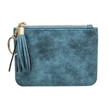 

Hot Women Fashion Slim Faux Leather Card Bag Coin Purse Tassel Zipper Short Wallet Gift