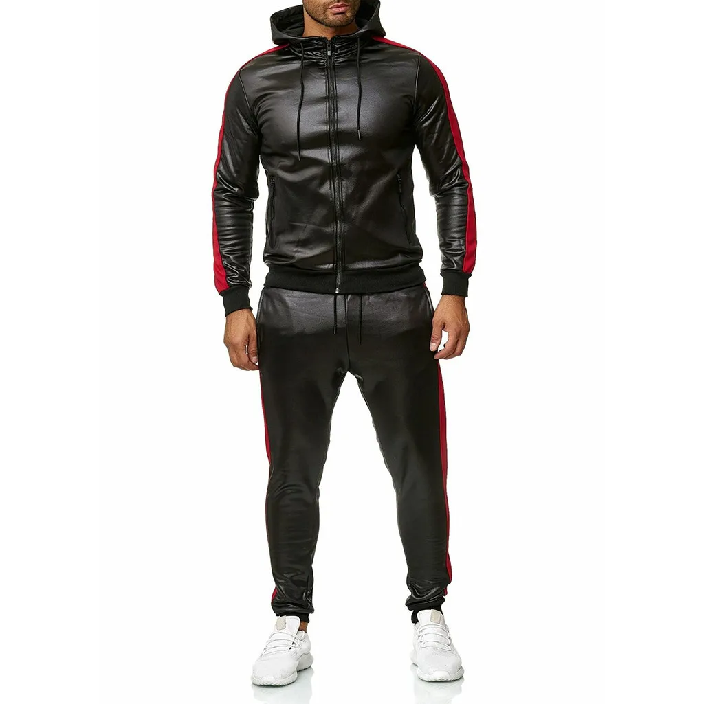 leather tracksuit mens