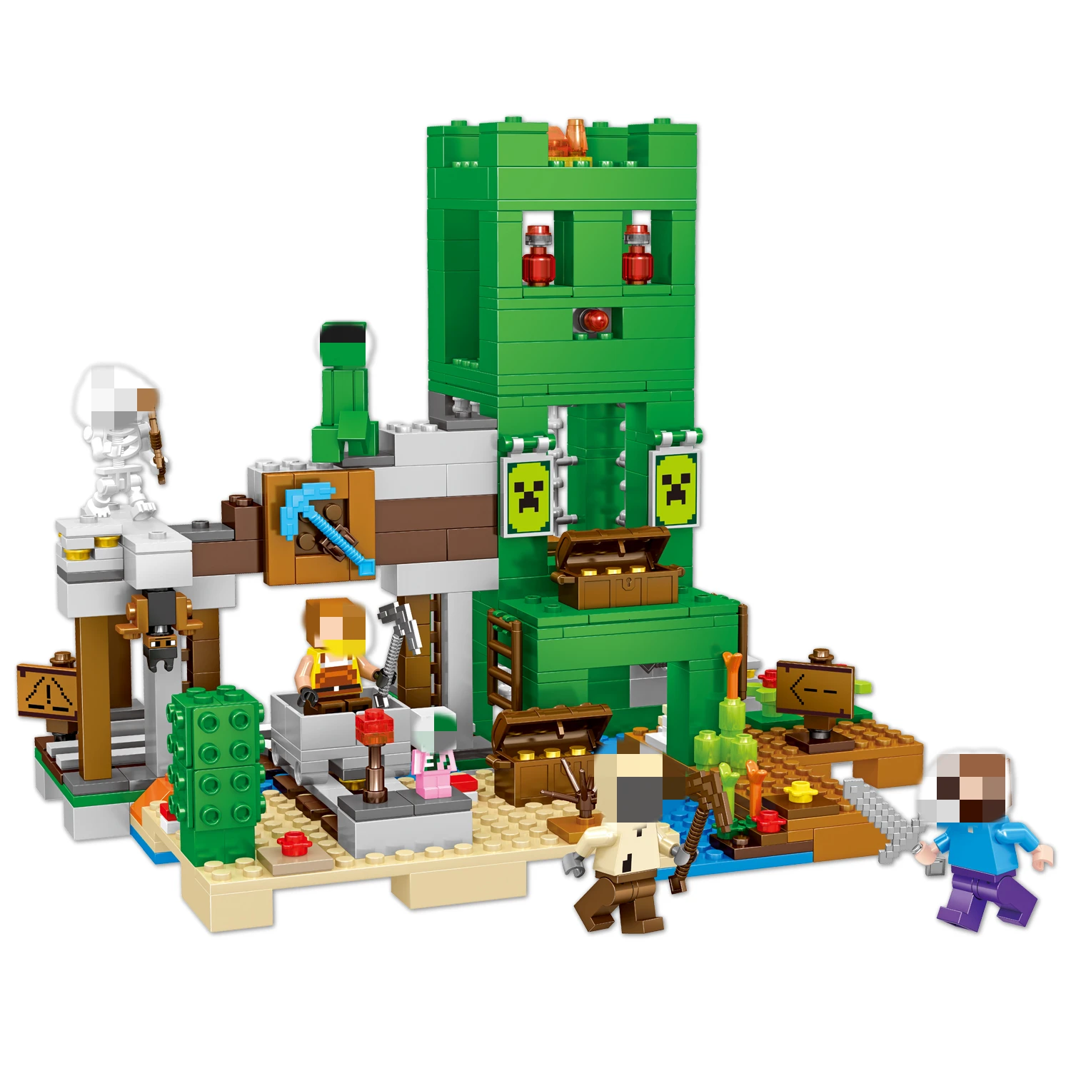 

534pcs My World Creeper Ore Hole Treasure Hunt Building Blocks Compatible Legoingly Minecrafted 21155 Bricks Children Toys
