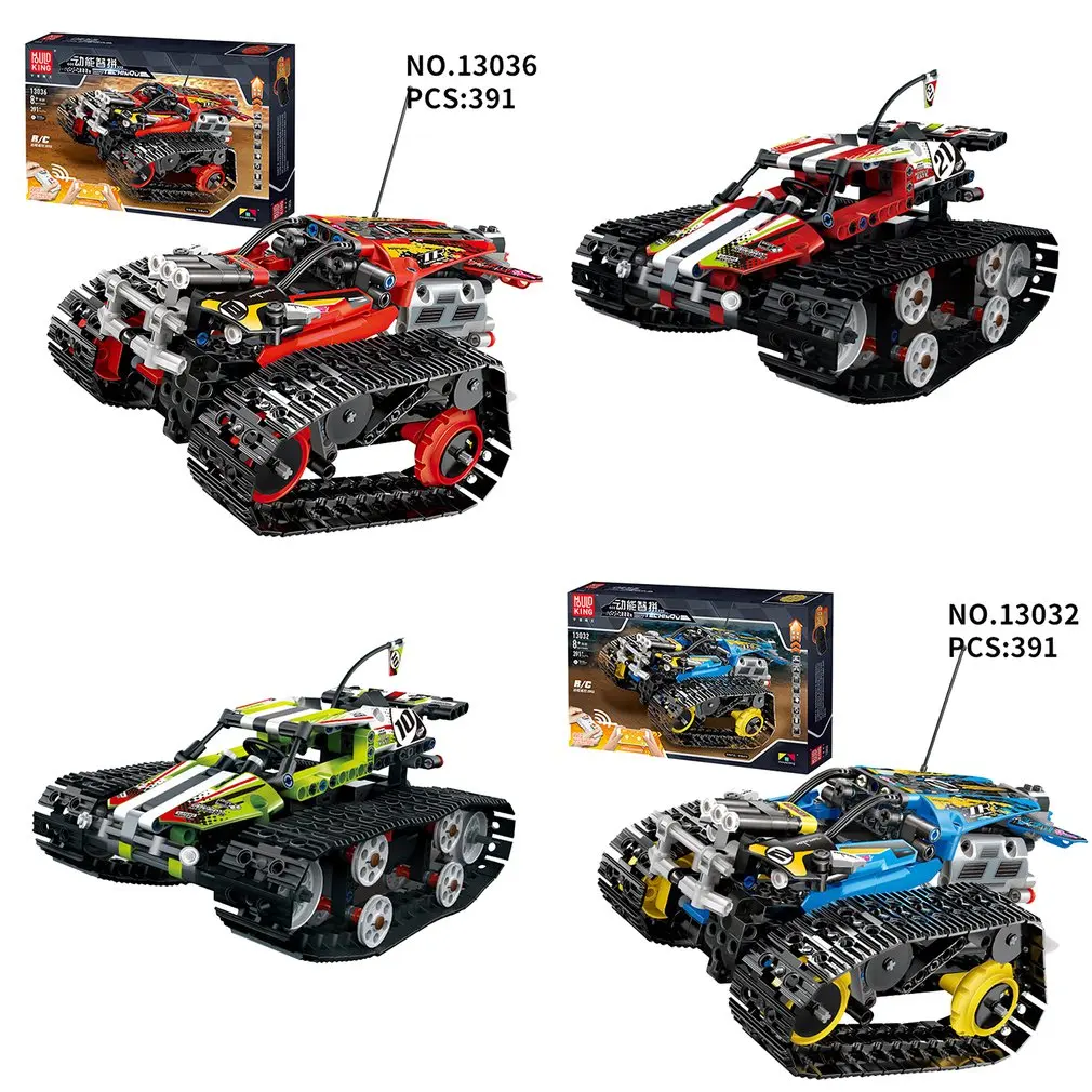 

Children'S RC Tracked Stunt Racer Building Blocks App Remote Control Electric Diy Building Block Model Car Children'S Toys Gifts
