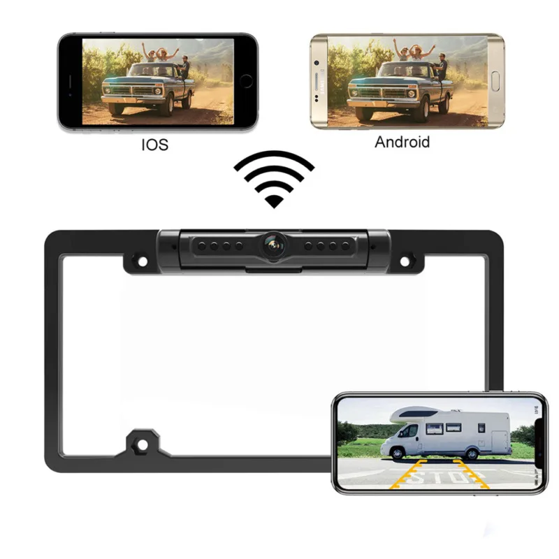 

1 Set Digital Wireless Car Rear View Backup License Plate Frame Camera