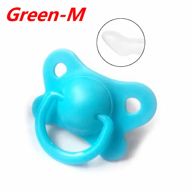 Green-M Детские силиконовые соски для новорожденных мальчиков и девочек, соски-пустышки для младенцев, Ортодонтические соски, подарки для сна 23GD - Цвет: Green-M