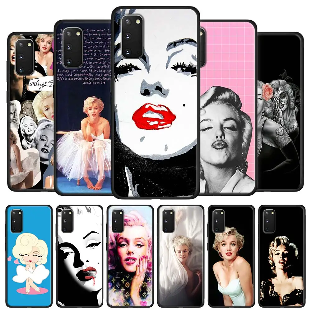 Чехол Marilyn Monroe для Samsung Galaxy S10 S20 S7 S8 S9 S10e Lite Note 8 9 10 Plus 20 ультратонкий черный