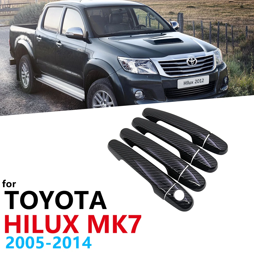 Manijas de puerta de fibra de carbono para Hilux MK7, pegatina de accesorios de coche, Color negro brillante, 2005, 2014, 2006, 2007, 2008, 2009, 2010|Pegatinas coche| - AliExpress