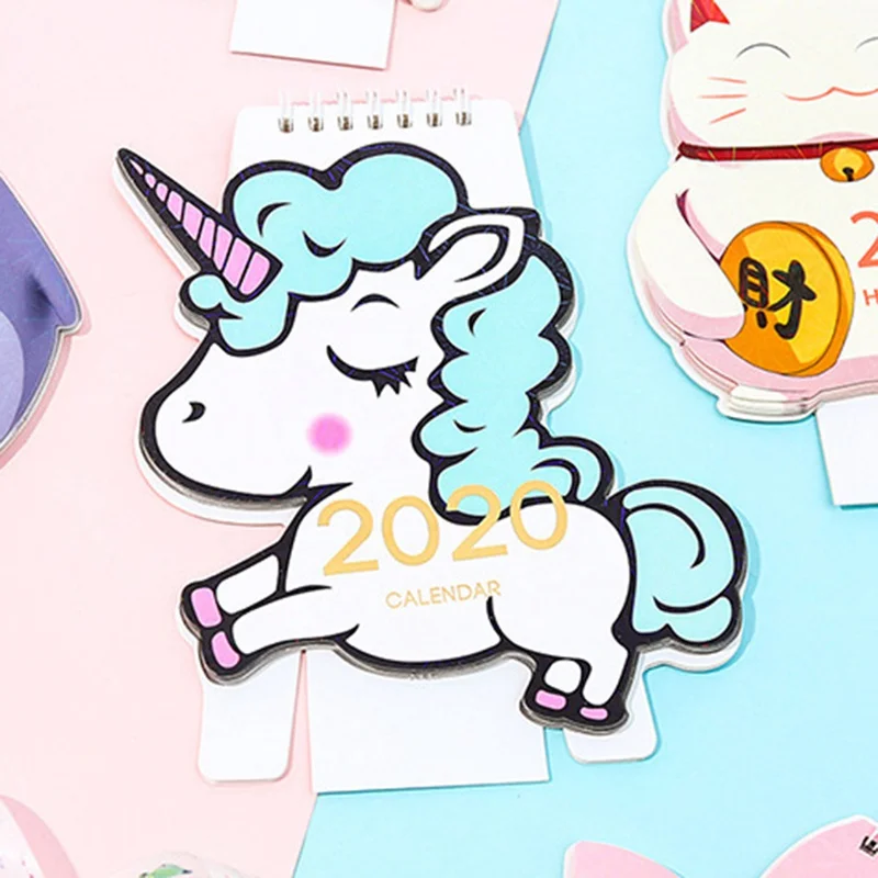 Kawaii Мультфильм Настольный календарь креативный мини красивый настольный календарь подарок офисная программа школьные канцелярские принадлежности