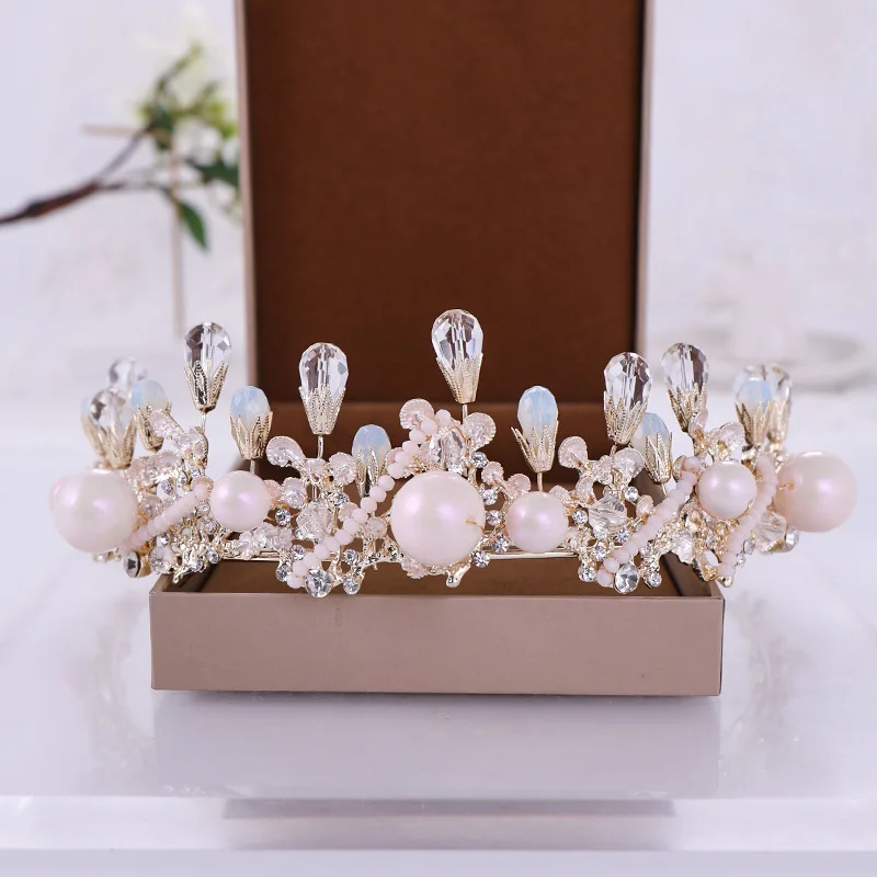 Стиль невесты Хрустальная корона головной убор корейский стиль ручной работы Корона свадебное платье аксессуары Корона невесты