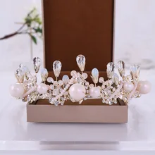 Стиль невесты Хрустальная корона головной убор корейский стиль ручной работы Корона свадебное платье аксессуары Корона невесты