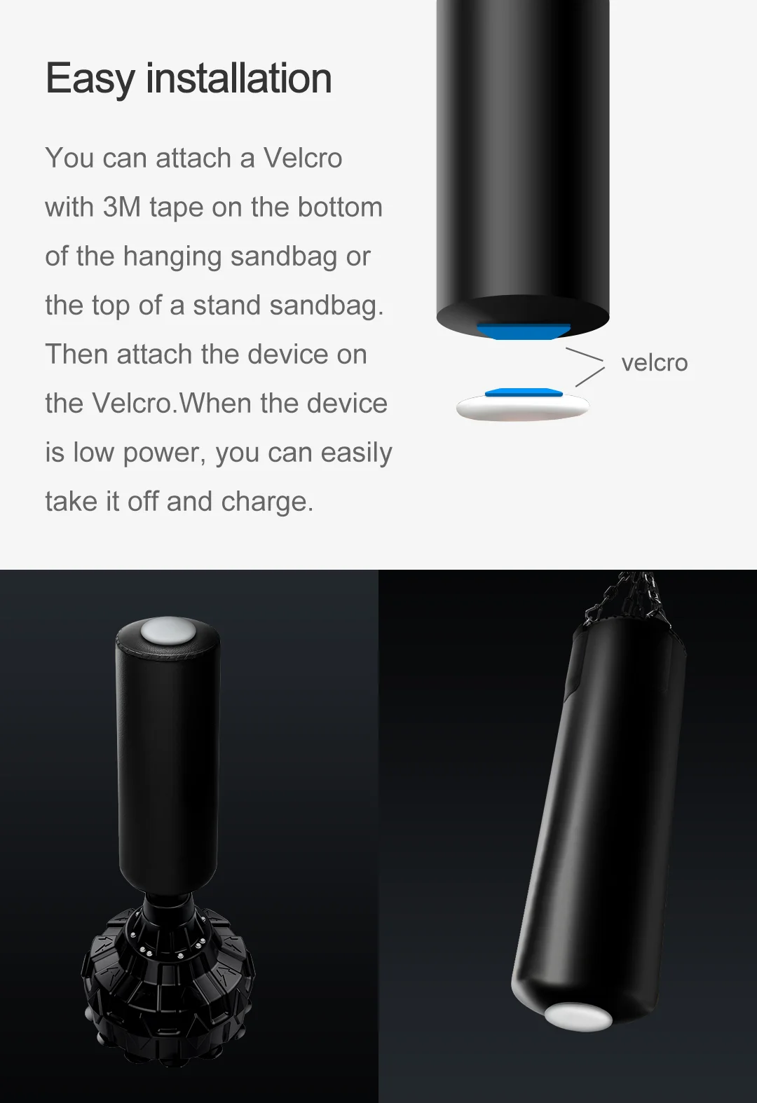 [queling] smart force tracker punching bag power meter speed test