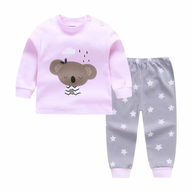 style 15 Новые детские пижамные комплекты для мальчиков и девочек Милая футболка с длинными рукавами и принтом из мультфильмов топы и штаны осенняя одежда для сна для малышей - Цвет: style 15