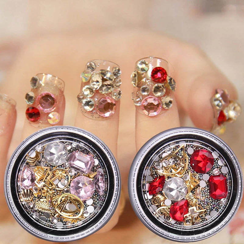DIY 3D дизайн ногтей Bling diamond deco красочные смешанные микро бусины драгоценный камень круг блеск кристалл AB не алмаз горячей фиксации Стразы