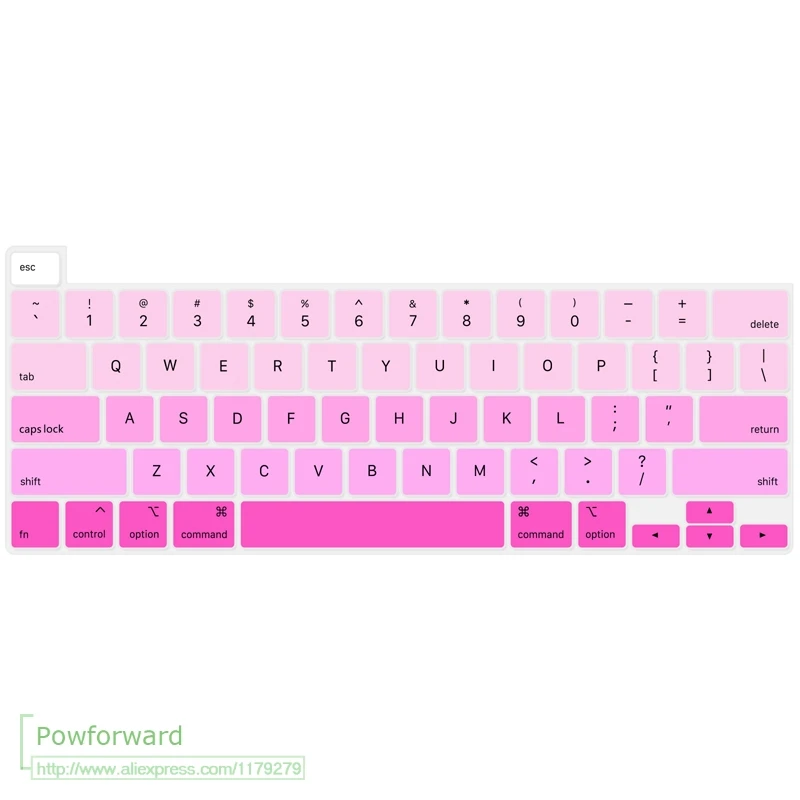 Силиконовый защитный чехол для клавиатуры MacBook New Pro, 16 дюймов,, с сенсорной панелью и сенсорной идентификацией, модель A 2141, кожа - Цвет: fadePink