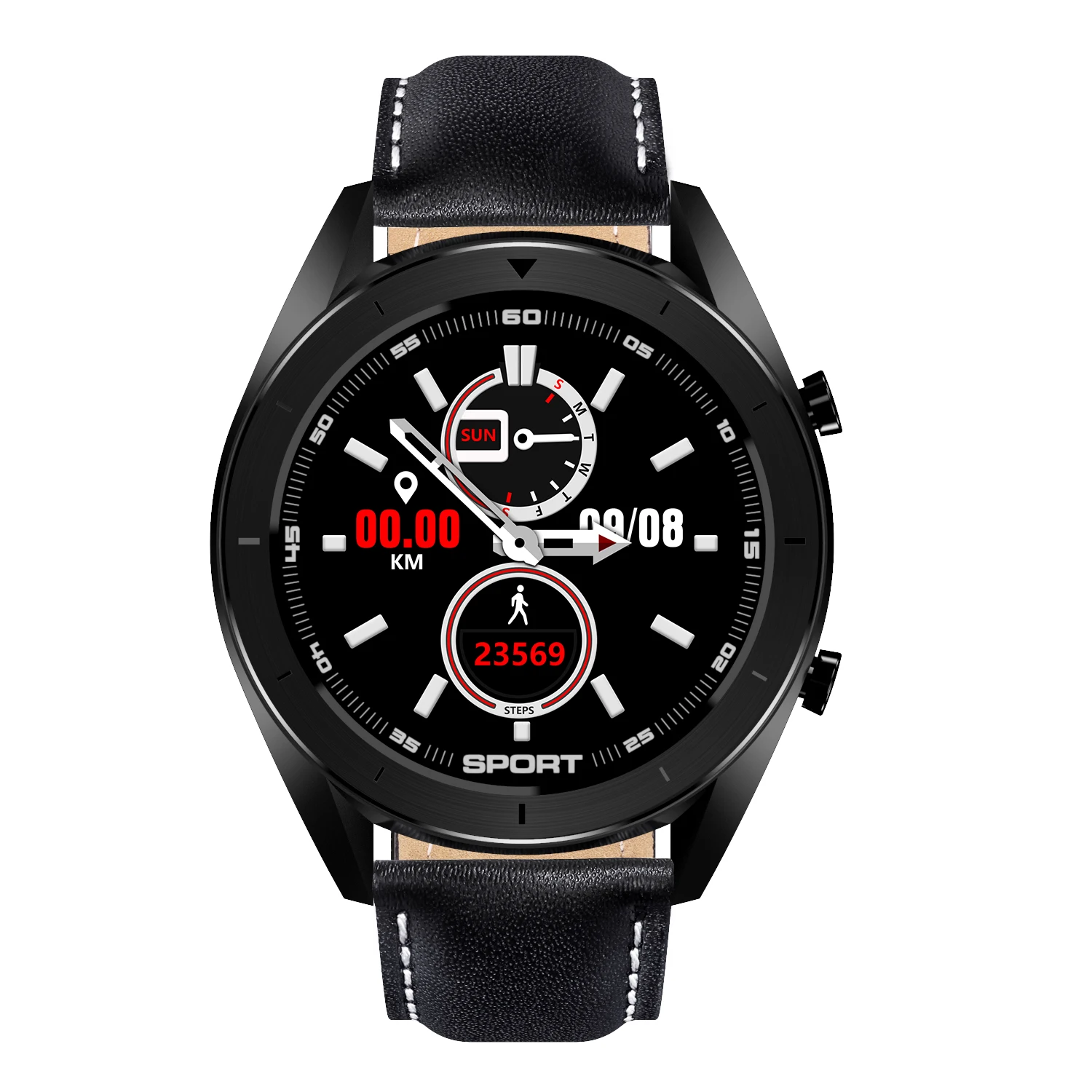 Black Black Leather Смарт-часы DT99, водонепроницаемые, Круглый, HD экран, ЭКГ, обнаружение, сменные циферблаты, Смарт-часы, фитнес-трекер, Мужская умная электроника - Цвет: Black Black Leather