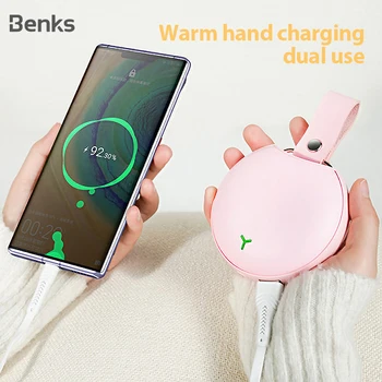 

Benks Hand Warmers Power Bank 2A Fast Charge With USB Type C Cable For Xiaomi iPhone X External Battery PoverBank Mini Powerbank