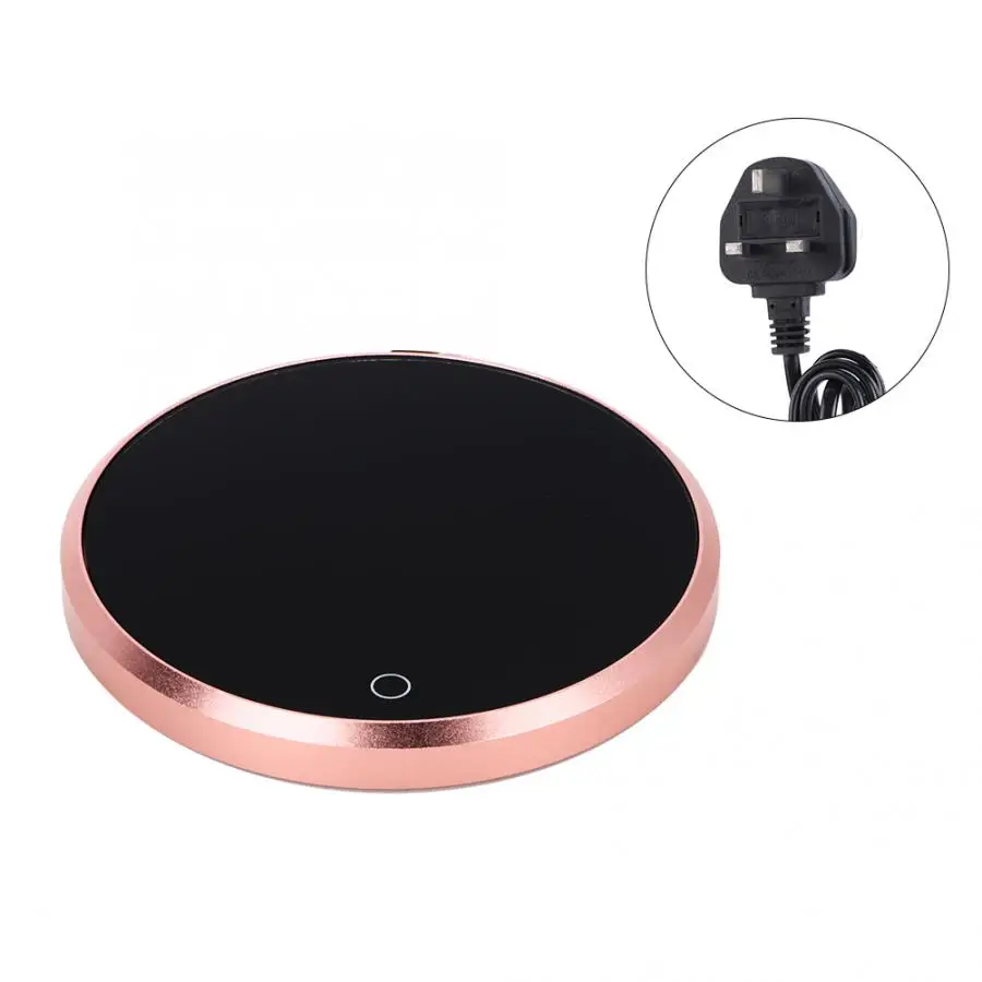 UK Plug 220V Водонепроницаемый сенсорный Отопление термостат Coaster Pad электрокружка для кофе грелка золото - Цвет: UK Plug 220V