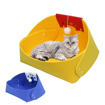 

Pet Cat House Felt Dog Bed Petal Cat Mat Spring Autumn Warmer Summer Cool Cat Bed Cat Claw Board Dogs Nest Kitten Cat Nest