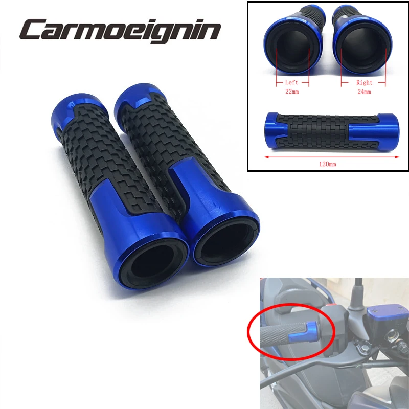 7/8 ''22 мм мотоциклетные противоскользящие ручки для скутера, концы ручек, руль для рук, круглый год для Yamaha xmax 125 250 300 400 X MAX синий