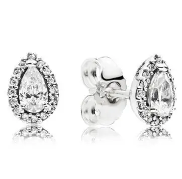 Оригинальные 925 пробы серебряные серьги, сияющая капля, серьги-гвоздики с кристаллами для женщин, свадебный подарок, модные ювелирные изделия