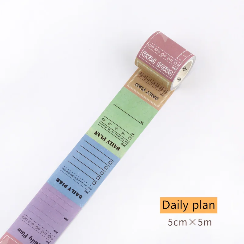 Daily plan Винтажный планировщик васи лента Weely ежедневно ежемесячно, чтобы сделать список дорожный ярлык планируемый Примечание цветные маскирующие ленты стикеры канцелярские принадлежности A6736 - Цвет: Daily plan