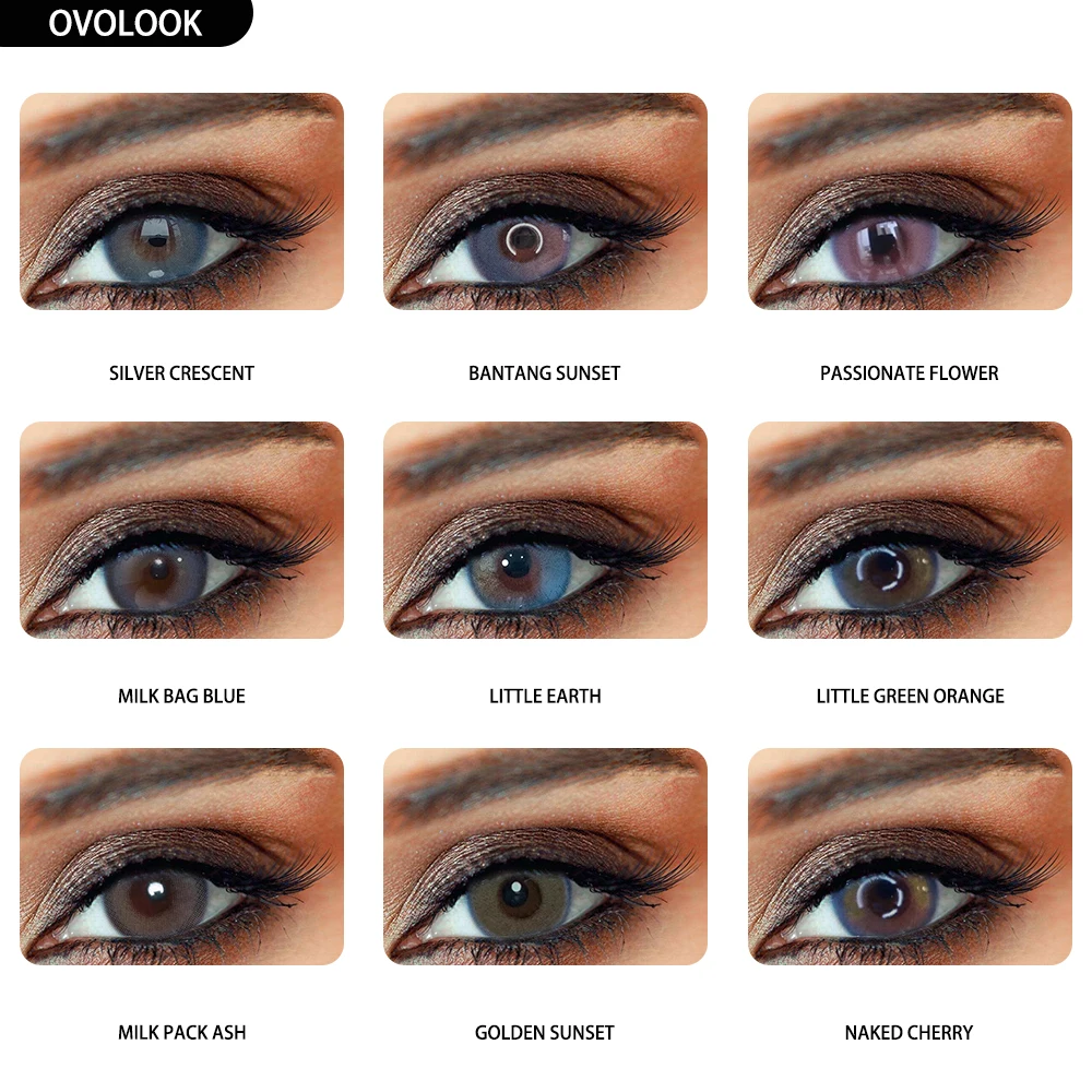 Ovolook2pcs/pair Lenses 10 Tone Colored Lenses For Eyes Colorful