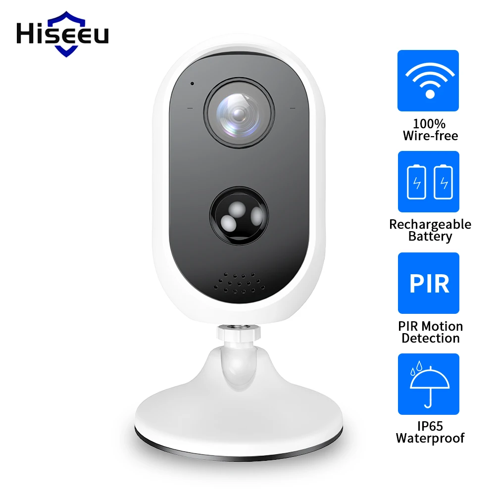 IP камера Hiseeu 1080P аккумуляторная с 2 сторонним аудио и защитой от атмосферных