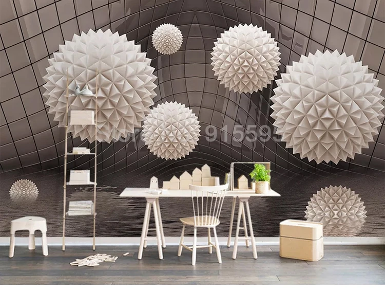 Пользовательские росписи 3D стереоскопический круг шар абстрактное пространство фото обои для гостиной диван ТВ фон обои домашний декор