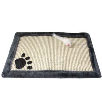 

New Pet Scratching Mat Pad Double Sided Sisal Toys Non-toxic Cute Biting Chewing Squeaking Fluffy Sleeping Resting Bed Supplies