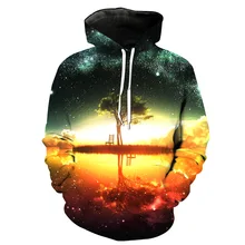 Импортные товары с пейзажным принтом, с капюшоном, с карманом, пуловер, мужская одежда с капюшоном, толстовки