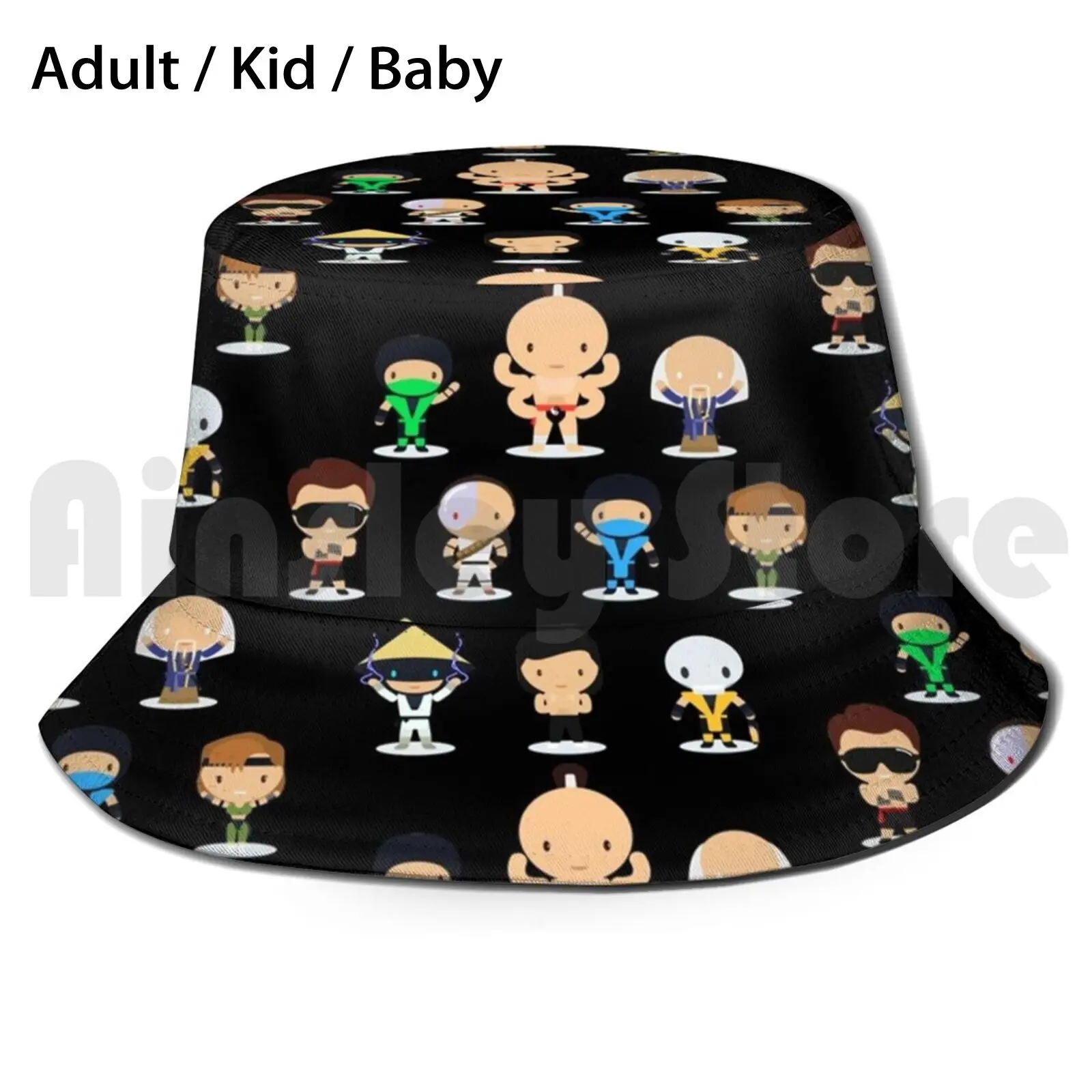 Mortal Kombat 1 Cappello Da Pescatore Adulto Bambino Baby Beach Cappelli Da Sole Mortal Kombat Johnny Cage Kano Subzero Sonya Blade Raiden Liukang