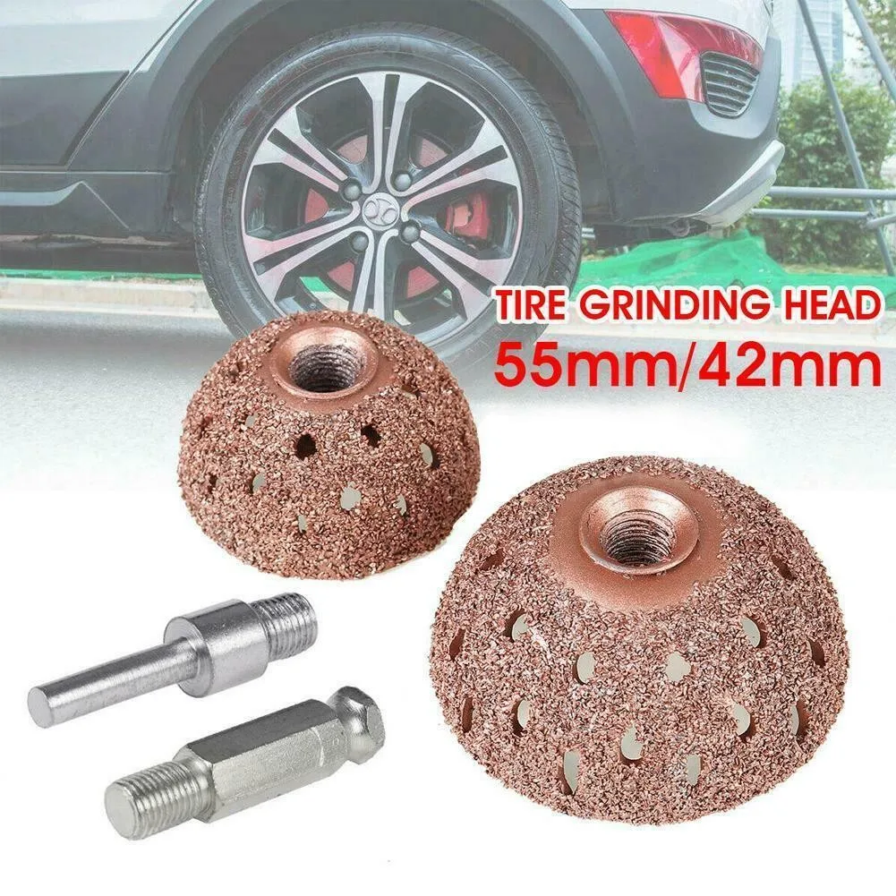 

Tire Grinding Head Tungsten Steel Rasp Buffer Ball 42/55mm Buffing Wheel Hex/Round Arbor Adaptor Tyre Repair Hand Tool