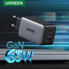 UGREEN-cargador USB tipo C GaN para iPhone 12, 13 Pro Max, carga rápida para ordenador portátil, 65W, 4,0, 3,0